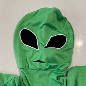 Green Alien Costume with Black Eyes